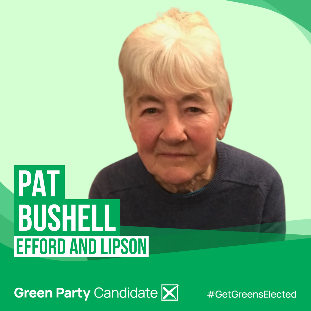 Pat Bushell Green candidate Efford and Lipson